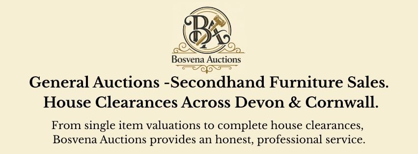 Bosvena Auctions. General Auctions – Secondhand Furniture Sales. House Clearances Across Devon & Cornwall. From single item valuations to complete house clearances, Bosvena Auctions provides an honest, professional service.